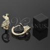 Argolla Huggie 5.130.033 Oro Laminado, Diseño de Infinito, con Blanca Zirconia Cubica, Pulido, Tono Dorado