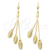Arete Largo 5.092.006 Oro Laminado, Diseño de Maiz, Pulido, Tono Dorado