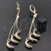 Arete Largo 5.093.007 Oro Laminado, Diseño de Plantano, Pulido, Tono Dorado