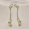 Arete Largo 5.099.001 Oro Laminado, Diseño de Zapato, con Blanca Cristal, Pulido, Tono Dorado