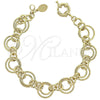 Pulsera Elegante 5.036.005 Oro Laminado, Diamantado, Tono Dorado (15 MM Thickness, 8 Inches Length)