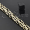 Pulsera Solida 5.019.007.1 Oro Laminado, Diamantado, Tono Dorado (Grosor 11 MM, 8 Pulgadas de Largo)