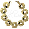 Pulsera Elegante 5.018.002.1 Oro Laminado, Diseño de Flor, Diamantado, Tono Dorado (15 MM Thickness, 8 Inches Length)