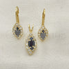 Juego de Arete y Dije de Adulto 5.058.013 Oro Laminado, con Blanca Zirconia Cubica, Pulido, Tono Dorado