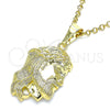 Dije Religioso 05.16.0073 Oro Laminado, Diseño de Jesus, Pulido, Tono Dorado