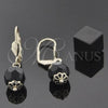 Arete Colgante 5.123.008 Oro Laminado, Diseño de Bola, Diamantado, Tono Dorado