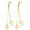 Arete Largo 71.003 Oro Laminado, Pulido, Tres Tonos