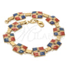 Pulsera Elegante 035.006.07 Oro Laminado, Pulido, Tono Dorado (8 Inches Length)