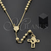 Rosario Mediano 5.218.003.24 Oro Laminado, Diseño de Divino Niño y Virgen Maria, Pulido, Tono Dorado
