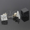Arete Dormilona 5.128.033 Oro Laminado, con Blanca Zirconia Cubica, Pulido, Tono Dorado