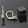 Arete Gancho Frances 5.128.103.1 Oro Laminado, con Manzana Verde Zirconia Cubica, Pulido, Tono Dorado