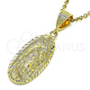 Dije Religioso 5.184.010 Oro Laminado, Diseño de Guadalupe, Diamantado, Tono Dorado
