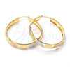 Argolla Mediana 107.009 Oro Laminado, Diamantado, Dos Tonos
