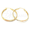 Argolla Grande 107.004 Oro Laminado, Diamantado, Tres Tonos
