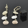 Arete Largo 73.002 Oro Laminado, Cepillado, Tres Tonos