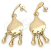 Arete Largo 02.28.0002 Oro Laminado, Diseño de Gota, Pulido, Tono Dorado