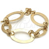 Pulsera Elegante 029.001.07 Oro Laminado, Pulido, Tono Dorado (7 Inches Length)