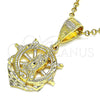 Dije Religioso 5.187.017 Oro Laminado, Diseño de Guadalupe y Ancla, Diamantado, Tono Dorado