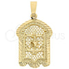 Dije Religioso 5.186.018 Oro Laminado, Diseño de Crucifijo, Diamantado, Tono Dorado