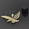 Dije Elegante 5.182.002 Oro Laminado, Diseño de Águila, Diamantado, Tono Dorado