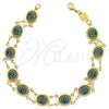 Pulsera Elegante 5.217.008.1 Oro Laminado, Diseño de Guadalupe, Pulido, Tono Dorado (10 MM Thickness, 8 Inches Length)
