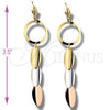 Arete Largo 84.003 Oro Laminado, Pulido, Tres Tonos