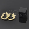 Argola de Niño 96.032 Oro Laminado, Diseño de Gota, Diamantado, Tono Dorado