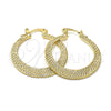 Argolla Mediana 96.002 Oro Laminado, Diamantado, Tono Dorado