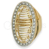Anillo Elegante 5.060.015.09 Oro Laminado, con Blanca Zirconia Cubica, Pulido, Tono Dorado (Size 9)