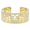 Aro Individual 5.232.011 Oro Laminado, Diseño de Oja, Diamantado, Tono Dorado (25 MM Thickness, One size fits all)