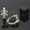 Argolla Huggie 5.130.024 Oro Laminado, Diseño de Arco, con Blanca Zirconia Cubica, Pulido, Tono Dorado