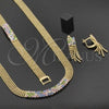 Collar, Pulsera y Dije 5.014.002 Oro Laminado, con Multicolor Zirconia Cubica, Pulido, Tono Dorado