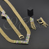Collar, Pulsera y Dije 5.014.005 Oro Laminado, con Blanca Zirconia Cubica, Pulido, Tono Dorado