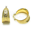Argolla Pequeña 5.150.018 Oro Laminado, Diseño de Llave Griega, Diamantado, Tono Dorado