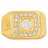 Anillo de Hombre 5.178.020.09 Oro Laminado, con Blanca Zirconia Cubica, Pulido, Tono Dorado (Size 9)