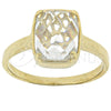 Anillo Multi Piedra 5.165.014.06 Oro Laminado, con Blanca Zirconia Cubica, Pulido, Tono Dorado (Size 6)
