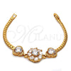 Pulsera Elegante 26.01 Oro Laminado, Diseño de Flor, con Blanca Zirconia Cubica, Pulido, Tono Dorado (7 Inches Length)