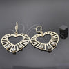 Arete Colgante 69.008 Oro Laminado, Diseño de Corazón y Sol, con Blanca Zirconia Cubica, Diamantado, Tono Dorado