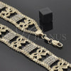 Pulsera Elegante 24.003 Oro Laminado, Diseño de Arco, con Blanca Cristal, Pulido, Tono Dorado (25 MM Thickness, 8 Inches Length)