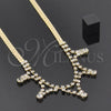 Gargantilla Elegante 5.011.004 Oro Laminado, con Blanca Zirconia Cubica, Pulido, Tono Dorado (0.50 Gauge, 04 MM Thickness, 22 Inches Length)