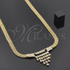Gargantilla Elegante 5.011.005 Oro Laminado, con Blanca Zirconia Cubica, Pulido, Tono Dorado (20 Inches Length)