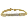 Pulsera Elegante 5.011.010 Oro Laminado, con Blanca Zirconia Cubica, Pulido, Tono Dorado (07 MM Thickness, 8 Inches Length)