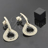 Arete Colgante 095.001.1 Oro Laminado, Diseño de Gota, con Blanca Zirconia Cubica, Pulido, Tono Dorado