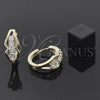 Argolla Huggie 97.026 Oro Laminado, con Blanca Zirconia Cubica, Pulido, Tono Dorado