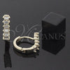 Argolla Huggie 5.132.023 Oro Laminado, Diseño de Baguette, con Blanca Zirconia Cubica, Pulido, Tono Dorado