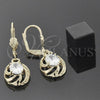 Arete Colgante 5.073.010 Oro Laminado, Diseño de Sol, con Blanca Zirconia Cubica, Pulido, Tono Dorado