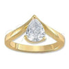 Anillo Solitario 120.044.06 Oro Laminado, con Blanca Zirconia Cubica, Pulido, Tono Dorado (Size 6)