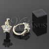 Argolla Huggie 5.130.021 Oro Laminado, Diseño de Estrella, con Blanca Zirconia Cubica, Pulido, Tono Dorado
