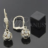 Arete Colgante 5.120.022 Oro Laminado, Diseño de Bola, con Blanca Zirconia Cubica, Pulido, Tono Dorado