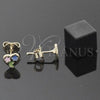 Arete Dormilona 5.126.087 *PROMO* Oro Laminado, Diseño de Corazón, Esmaltado, Tono Dorado
